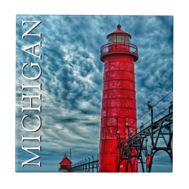 Grand Haven Lighthouse | Michigan Tile (Front)