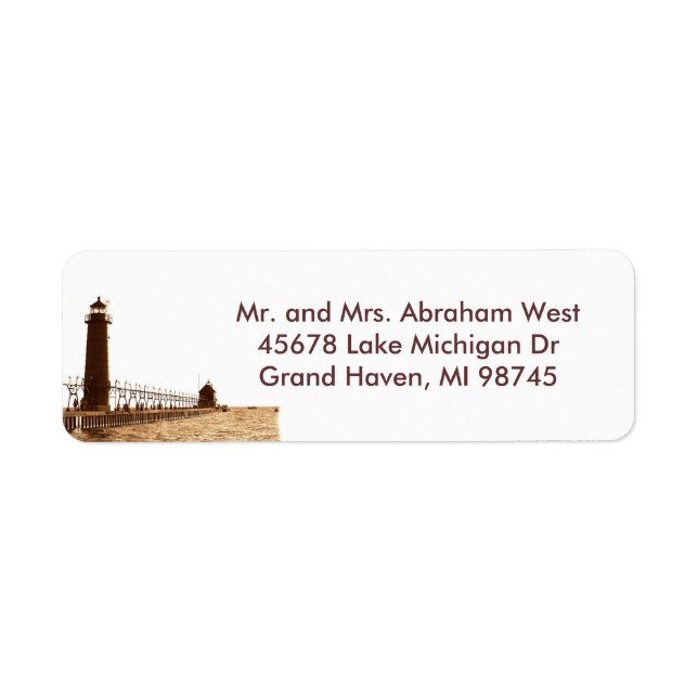 Grand Haven MI address label (Front)