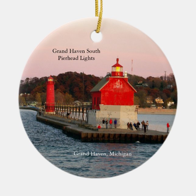 Grand Haven South Pierhead Lights DS ornament (Front)