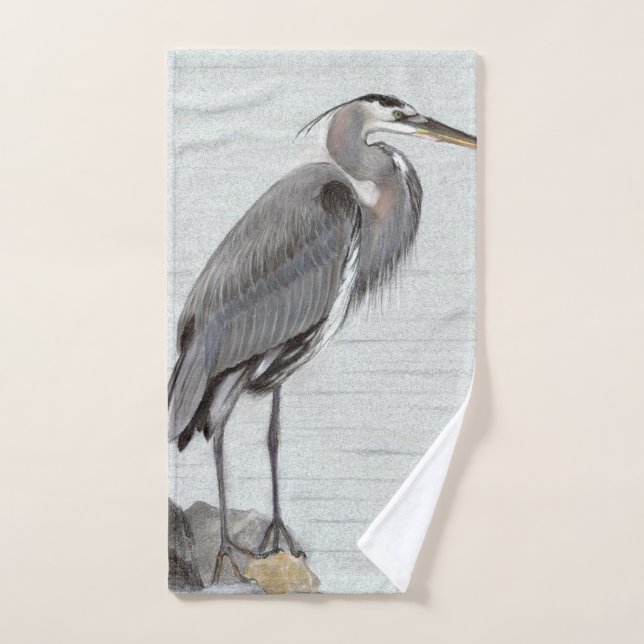 Grand héron bleu (Serviette à main)