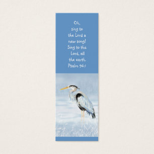 Grand Héron Bleu Écriture Oiseau Bible Signet