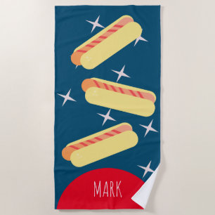 Grand Hotdogs Stars Blue Name Beach Serviette