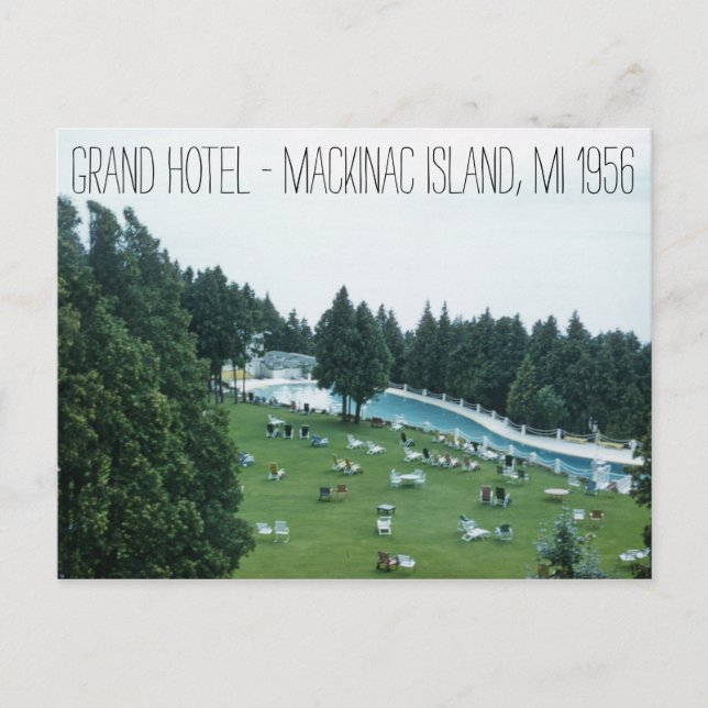 Grand Hotel 1956 Mackinac Island Michigan Postcard (Front)
