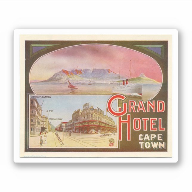 Grand Hotel Cape Town South Africa Sticker (Front)