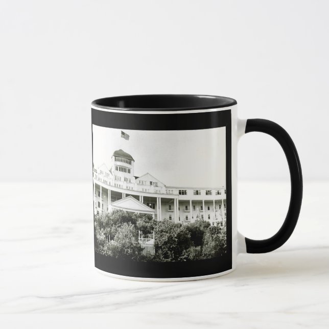 Grand Hotel, Mackinac Island, black and white Mug (Right)