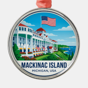Grand Hotel USA Metal Ornament