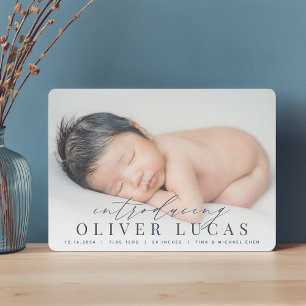 Grand Introduction Photo Birth Announcement