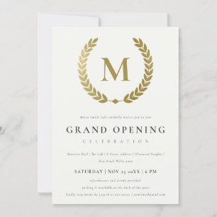 Grand Invitation d'ouverture d'or Laurel Monogram