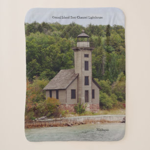 Grand Island East Channel Lighthouse Sherpa Blanket