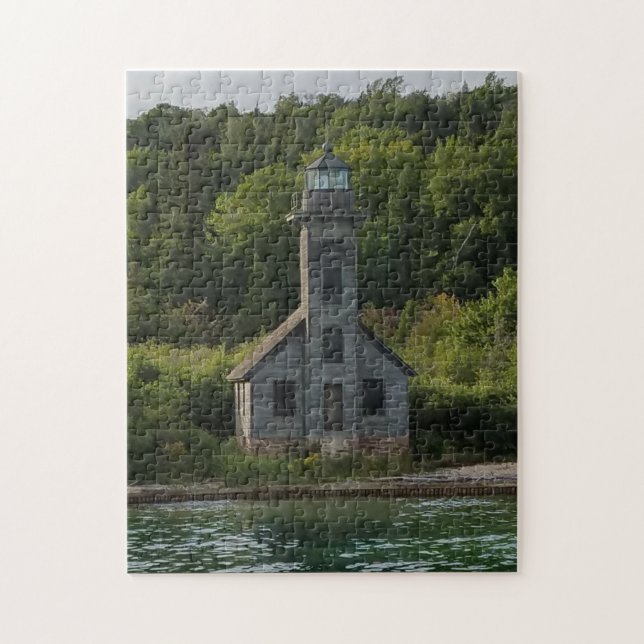 Grand Island Lighthouse Munising Michigan Jigsaw Puzzle (Vertical)