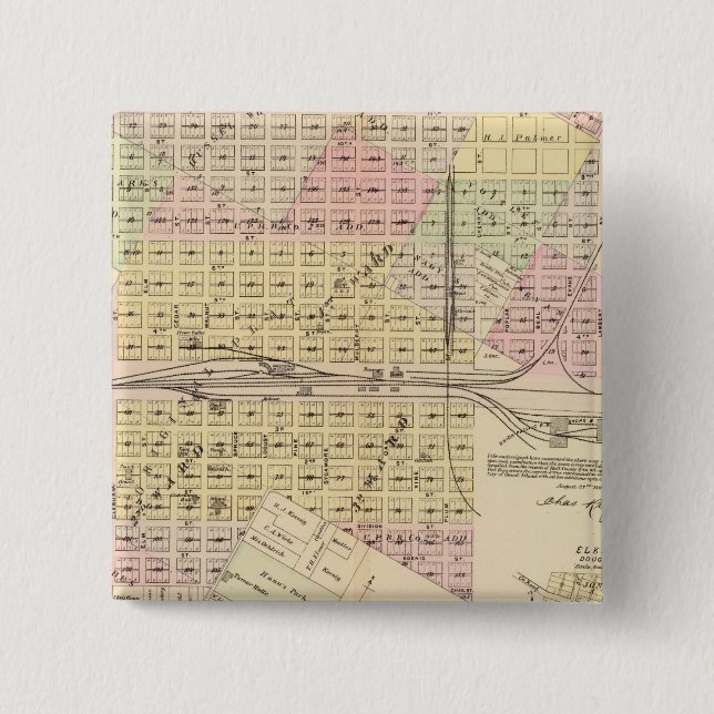 Grand Island, Nebraska 2 Inch Square Button (Front)