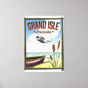 Grand Isle, Louisiana Travel poster  Canvas Print