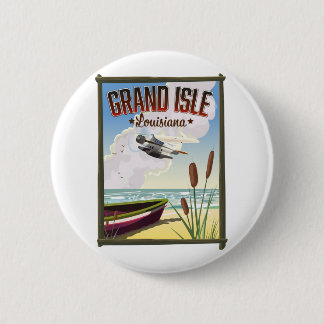 Grand Isle, Louisiana Travel poster Keychain 2 Inch Round Button