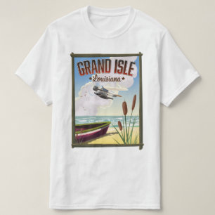 Grand Isle, Louisiana Travel poster T-Shirt