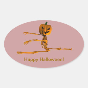 Grand Jeté Ballet Position Oval Sticker