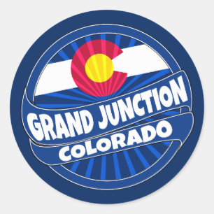 Grand Junction Colorado flag burst stickers