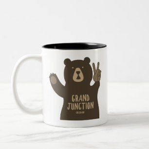 Grand Junction Colorado Peace Bear Two-Tone Coffee Mug