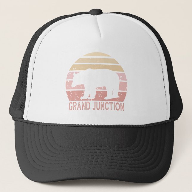Grand Junction Colorado Retro Bear Trucker Hat (Front)