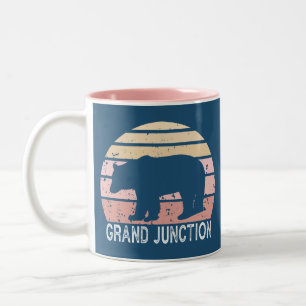 Grand Junction Colorado Retro Bear Two-Tone Coffee Mug