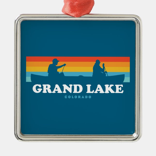 Grand Lake Colorado Canoe Metal Ornament (Front)