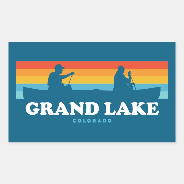 Grand Lake Colorado Canoe Sticker (Front)