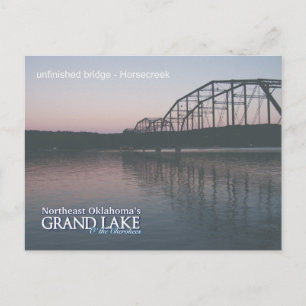 Grand Lake Oklahoma carte postale pont inachevé 2