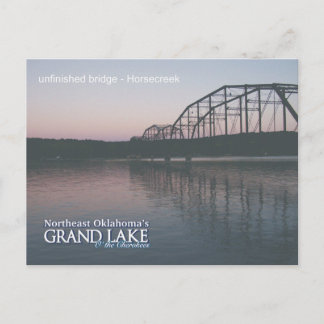 Grand Lake Oklahoma carte postale pont inachevé 2