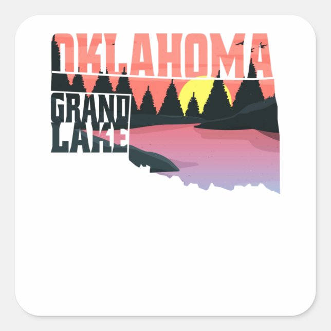 Grand Lake Oklahoma Square Sticker (Front)