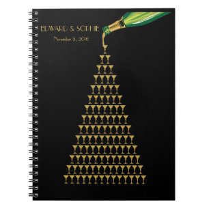 Grand livre d'invité de mariage de champagne de
