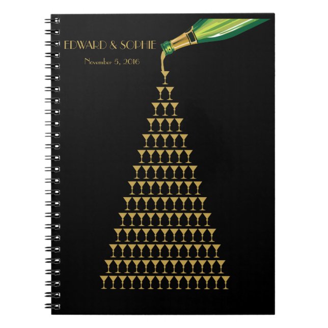 Grand livre d'invité de mariage de champagne de (Devant)