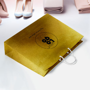 Grand logo personnalisé Gold Faux Foil Sac d'achat
