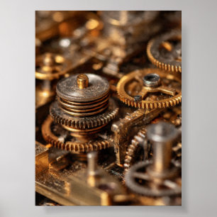 Grand Macro: Complex Clockwork Mechanism Overview Poster