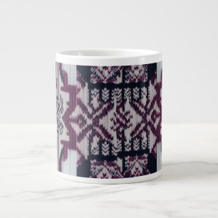 Grand Magenta Nordic Fair Isle Jumbo Knit Specialt Large Coffee Mug