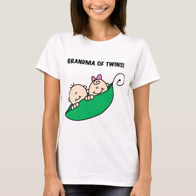 Grand-maman des pois de jumeaux en T-shirts et (Devant)