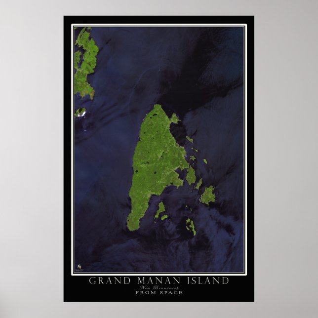 Grand Manan Island New Brunswick Satellite Poster  (Front)