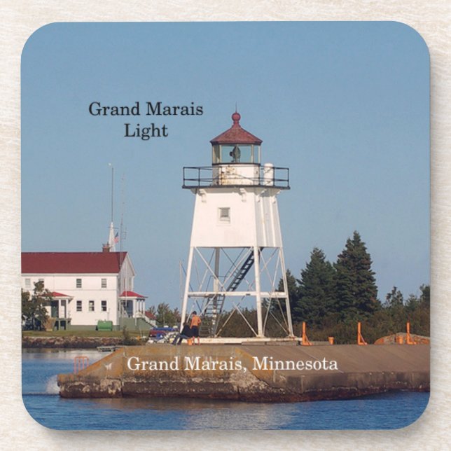 Grand Marais Light MN 6 plastic coasters (Front)