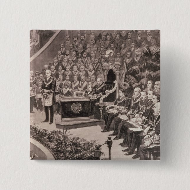 Grand Masonic Gathering in the Royal Albert 2 Inch Square Button (Front)