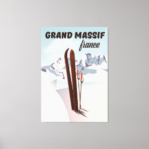 Grand Massif france ski poster art. Canvas Print