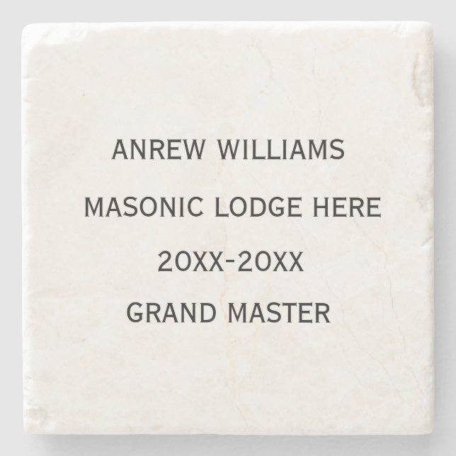 Grand master Freemason Masonic Gifts Stone Coaster (Front)