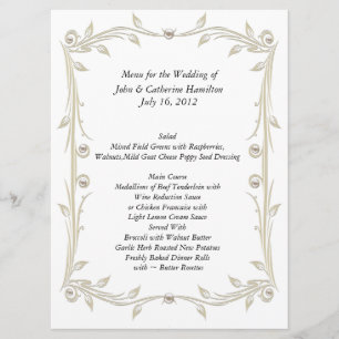 Grand menu blanc et bronzage de Tableau de mariage