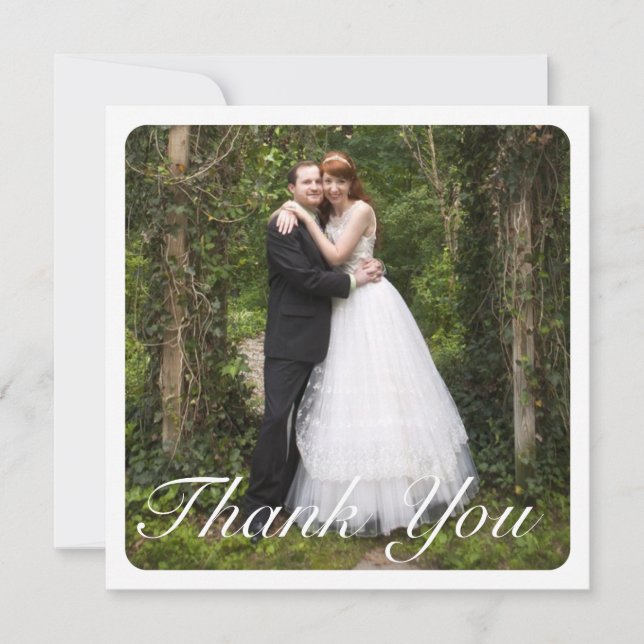 Grand Merci carré de mariage de photo dans le (Devant)