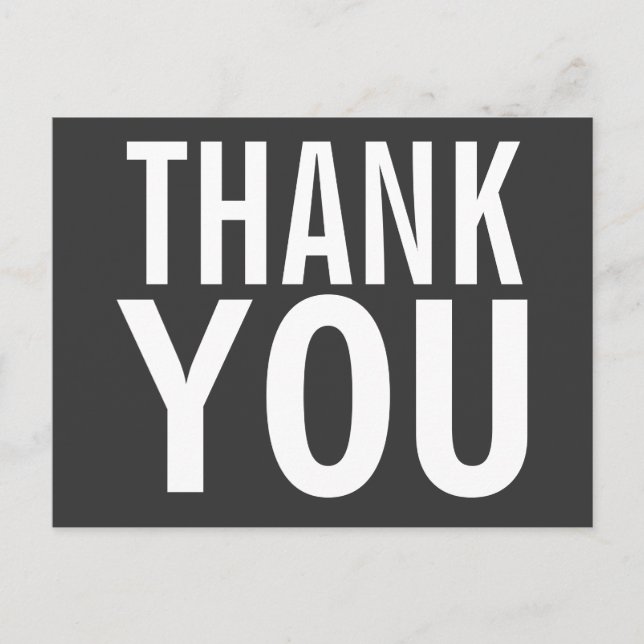 Grand Merci - Carte postale noire et blanche (Devant)