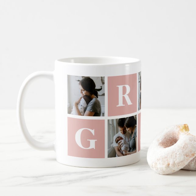 Grand-mère 5 Photo Collage Gran Mug (Avec donut)