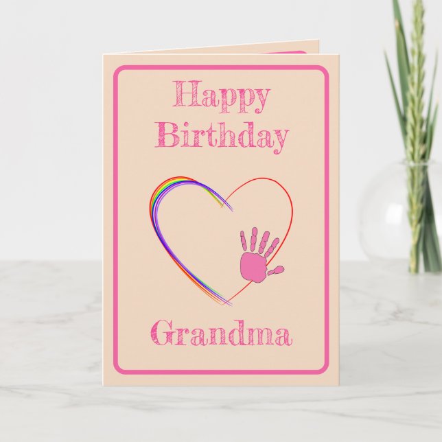 Grand-mère Anniversaire avec carte Coeur et Emprei (Devant)