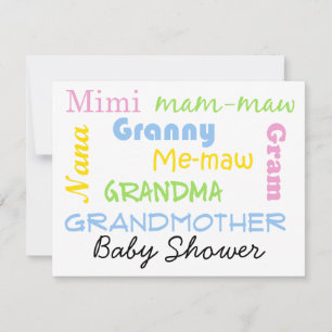 Grand-mère Baby shower Invitation