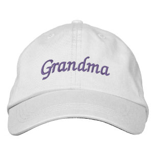 Grand-Mère Casquette Brodé Avec Broderie Violette