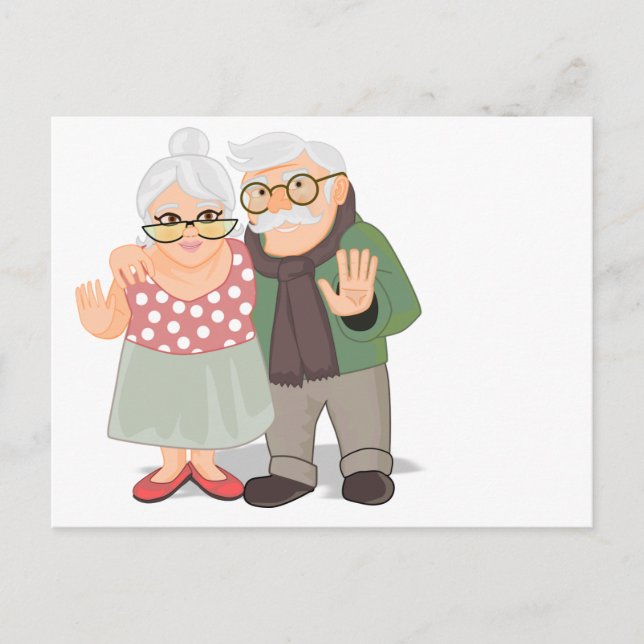 Grand-mère de carte postale et granpa (Devant)