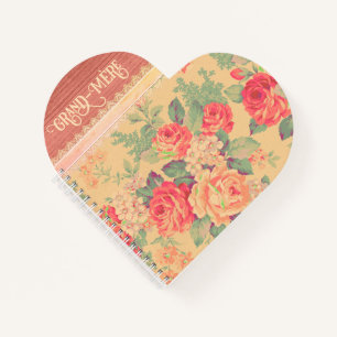 Grand-Mère French Grandmother Heart Shaped Notebook