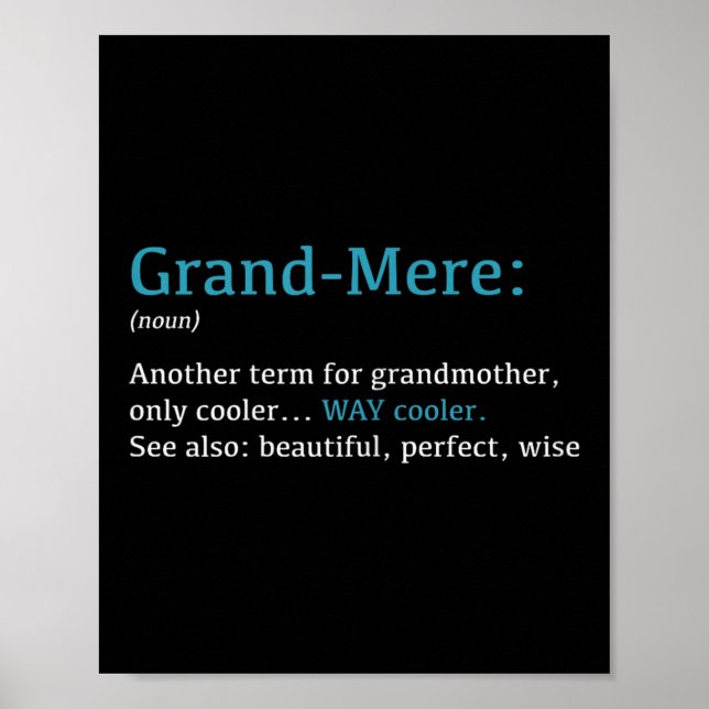 Grand-mere_ Funny Definition Noun - Another Term  Poster (Front)