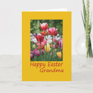 Grand-mère Joyeuse carte Tulip de Pâques